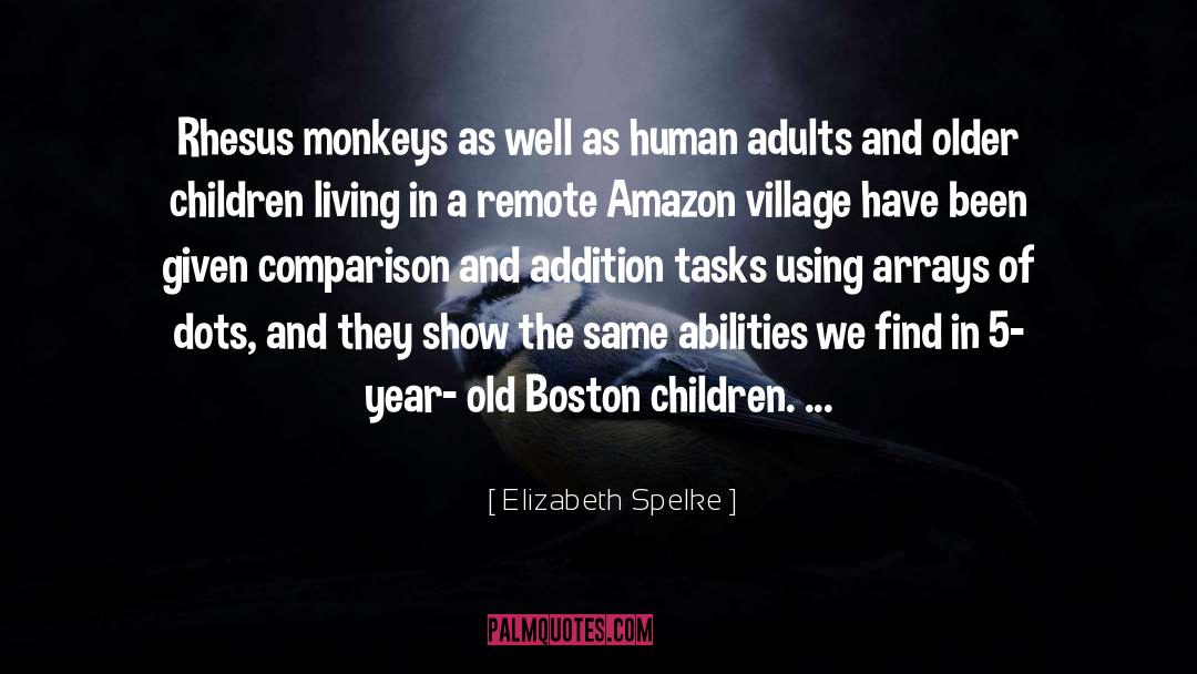 Elizabeth Spelke Quotes: Rhesus monkeys as well as