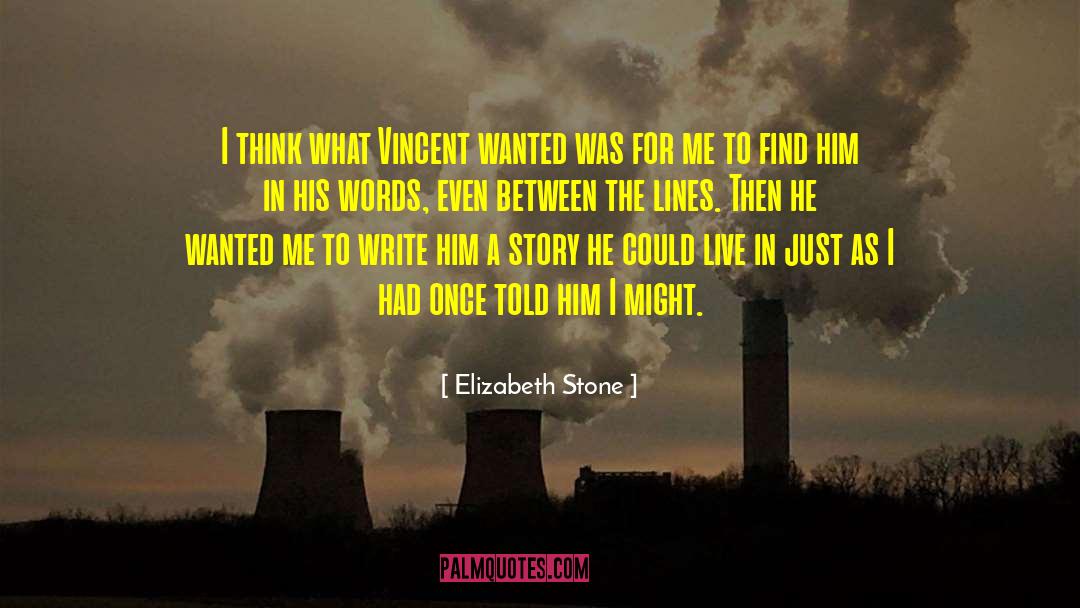 Elizabeth Stone Quotes: I think what Vincent wanted