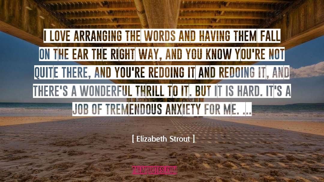 Elizabeth Strout Quotes: I love arranging the words