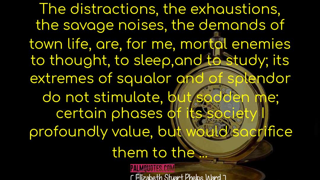 Elizabeth Stuart Phelps Ward Quotes: The distractions, the exhaustions, the