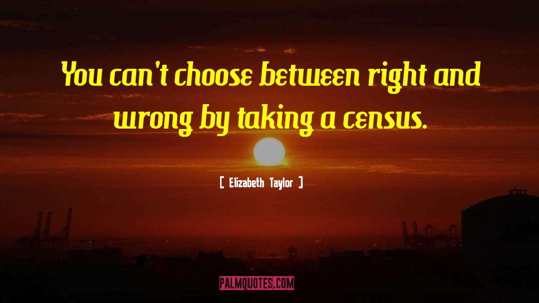 Elizabeth Taylor Quotes: You can't choose between right
