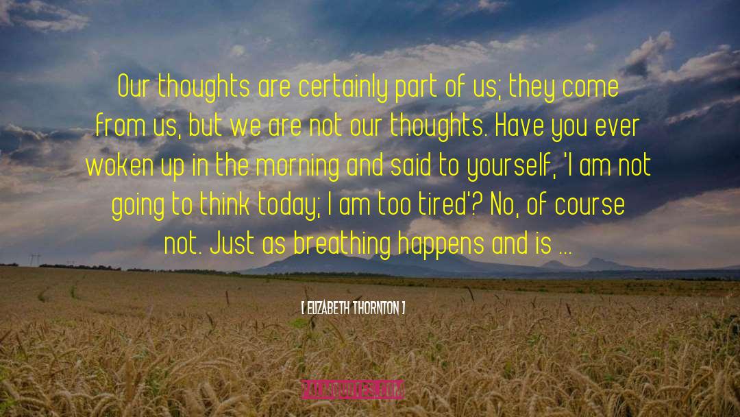 Elizabeth Thornton Quotes: Our thoughts are certainly part