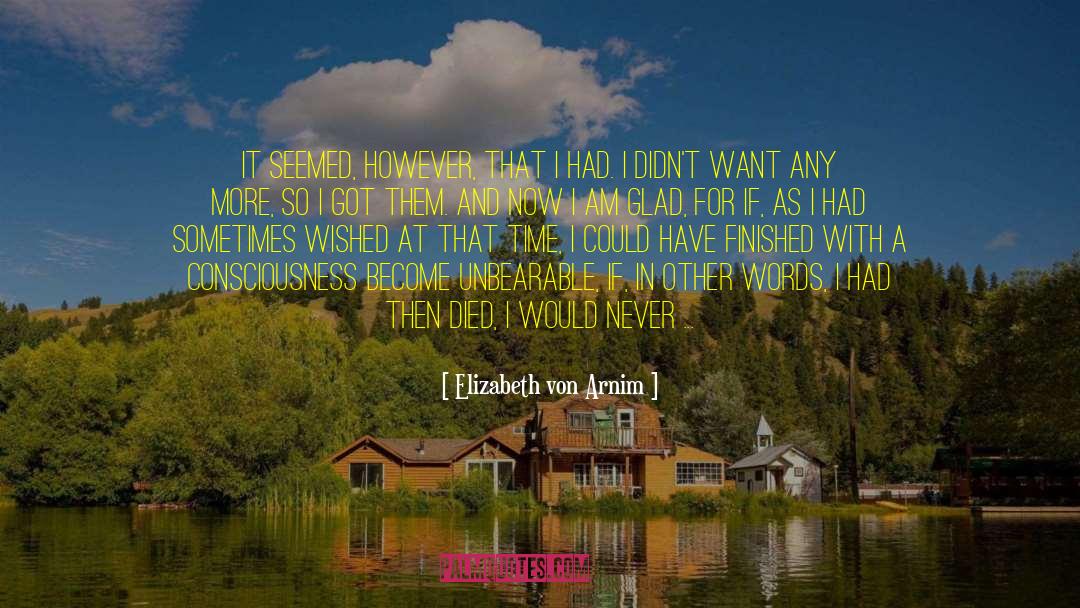 Elizabeth Von Arnim Quotes: It seemed, however, that I