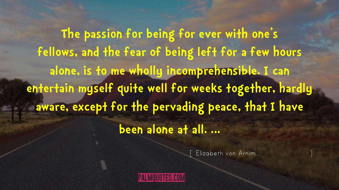 Elizabeth Von Arnim Quotes: The passion for being for