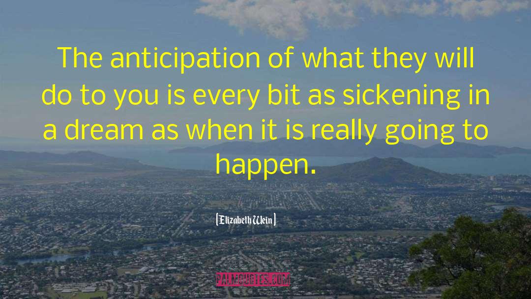 Elizabeth Wein Quotes: The anticipation of what they