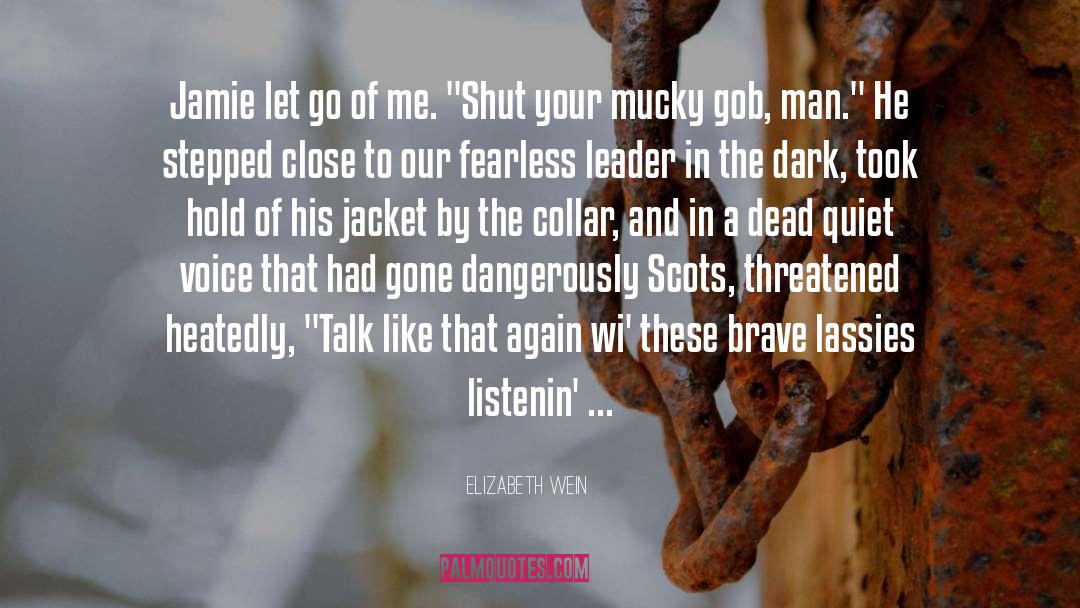 Elizabeth Wein Quotes: Jamie let go of me.