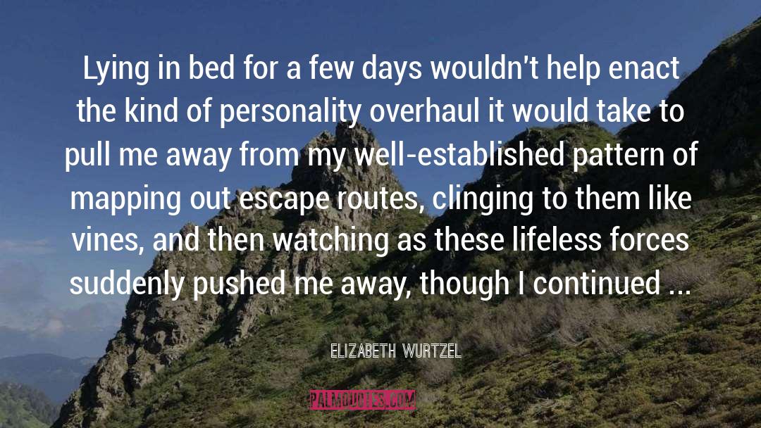 Elizabeth Wurtzel Quotes: Lying in bed for a