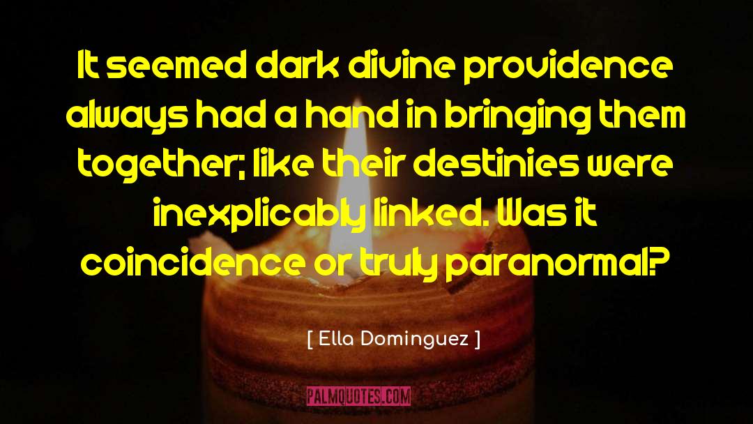 Ella Dominguez Quotes: It seemed dark divine providence