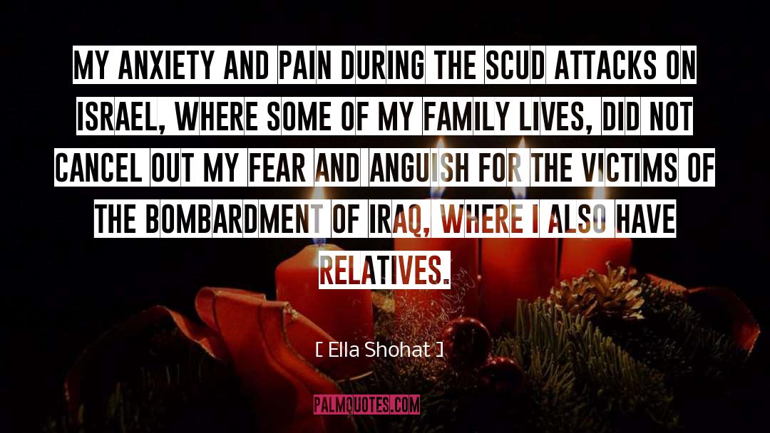 Ella Shohat Quotes: My anxiety and pain during