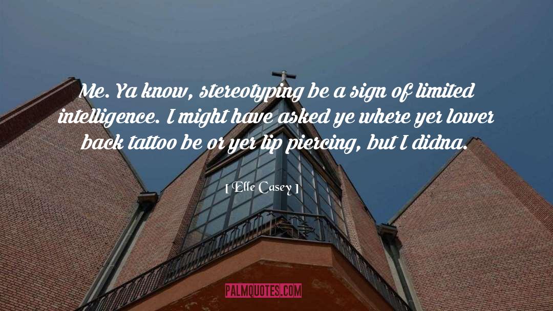 Elle Casey Quotes: Me. Ya know, stereotyping be