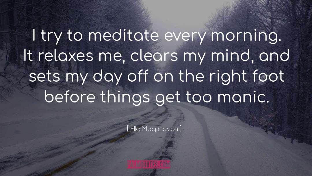 Elle Macpherson Quotes: I try to meditate every