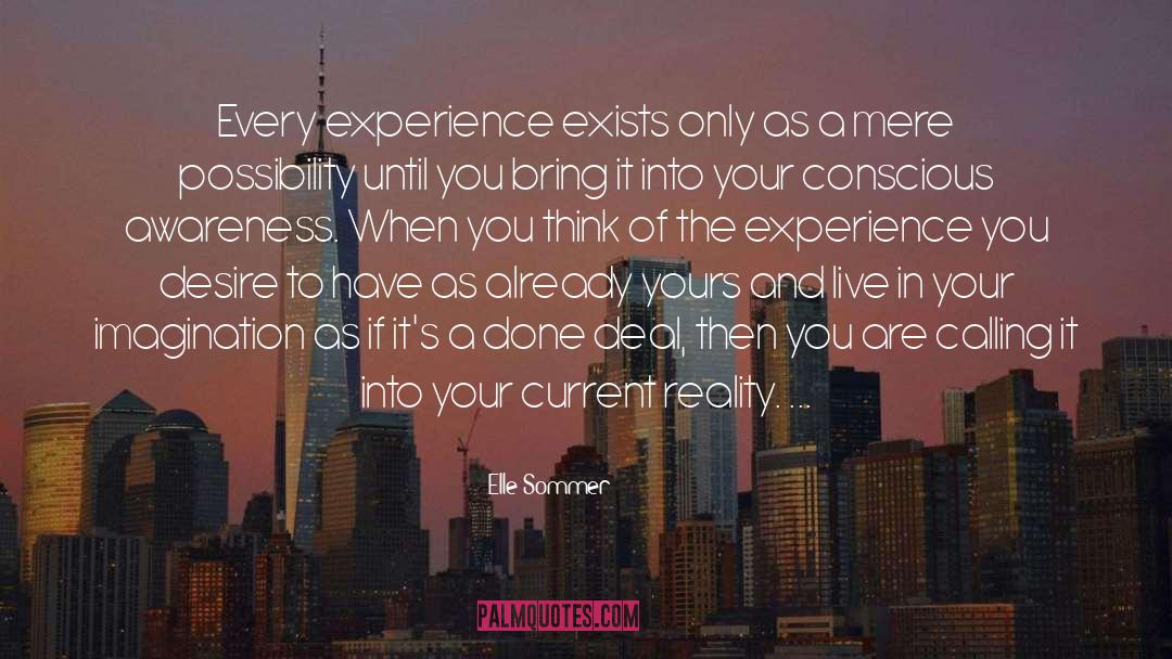 Elle Sommer Quotes: Every experience exists only as