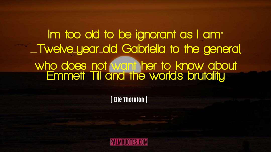 Elle Thornton Quotes: I'm too old to be