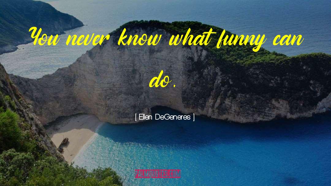 Ellen DeGeneres Quotes: You never know what funny