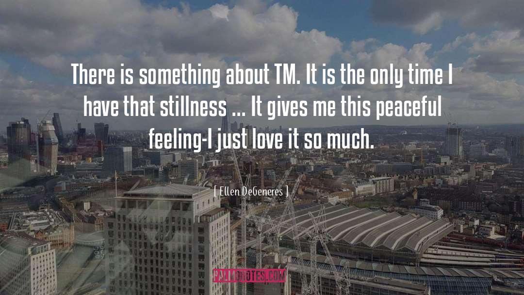 Ellen DeGeneres Quotes: There is something about TM.