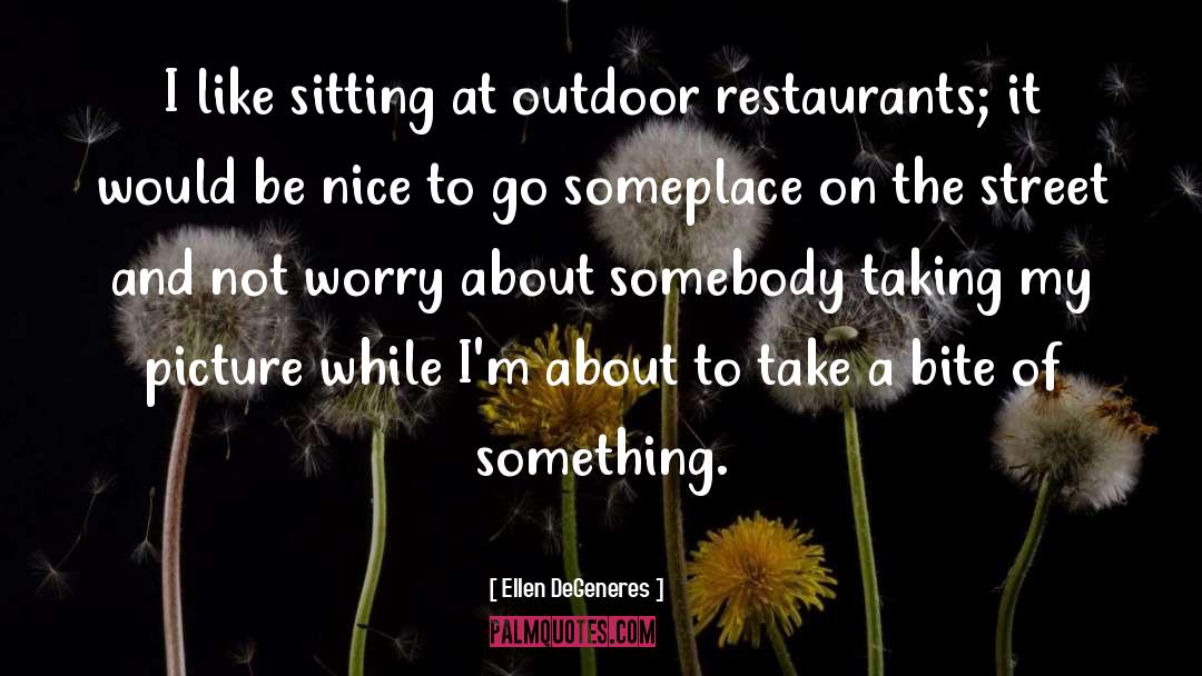 Ellen DeGeneres Quotes: I like sitting at outdoor
