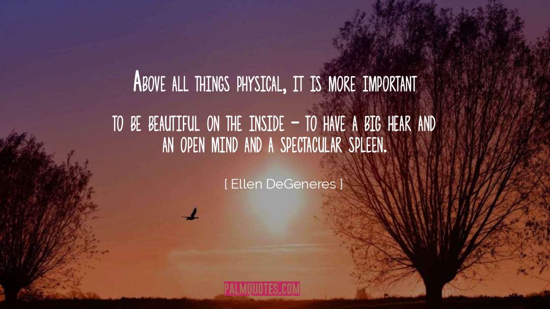Ellen DeGeneres Quotes: Above all things physical, it