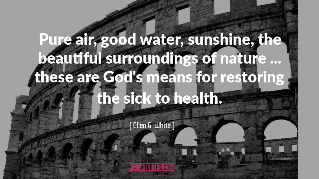 Ellen G. White Quotes: Pure air, good water, sunshine,