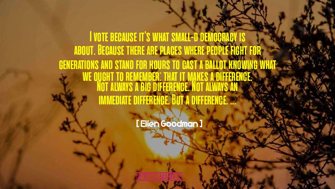 Ellen Goodman Quotes: I vote because it's what