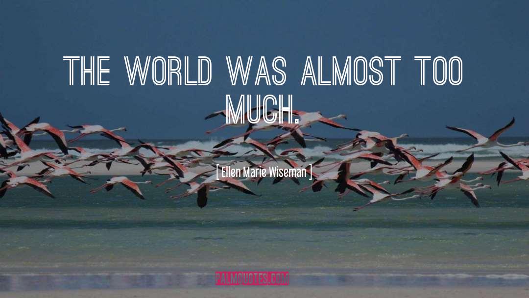 Ellen Marie Wiseman Quotes: The world was almost too
