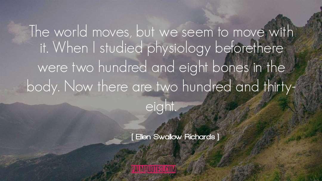 Ellen Swallow Richards Quotes: The world moves, but we