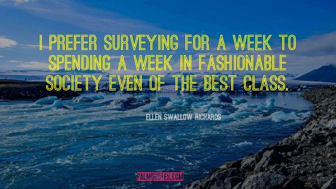 Ellen Swallow Richards Quotes: I prefer surveying for a