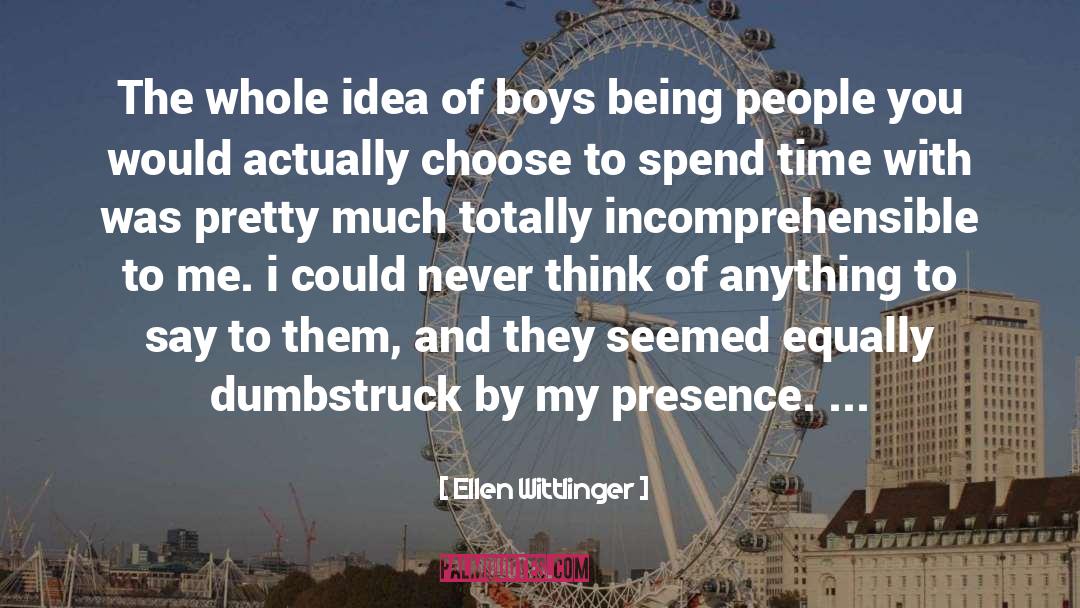 Ellen Wittlinger Quotes: The whole idea of boys
