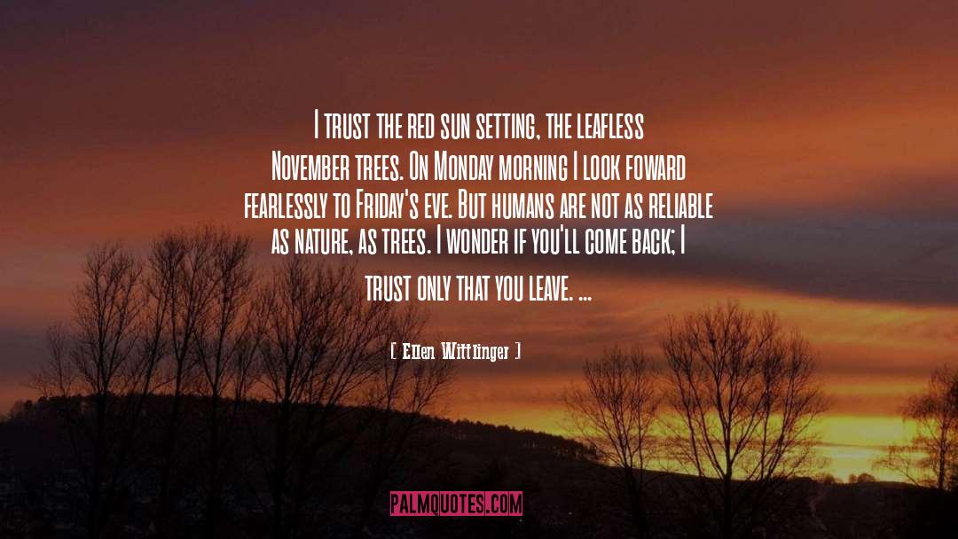 Ellen Wittlinger Quotes: I trust the red sun