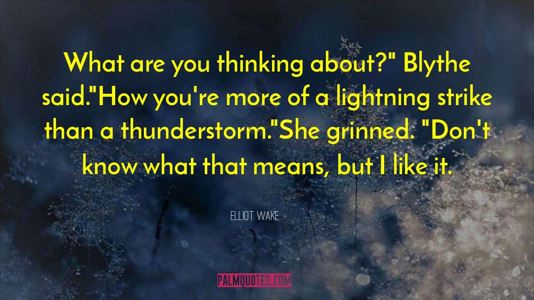 Elliot Wake Quotes: What are you thinking about?