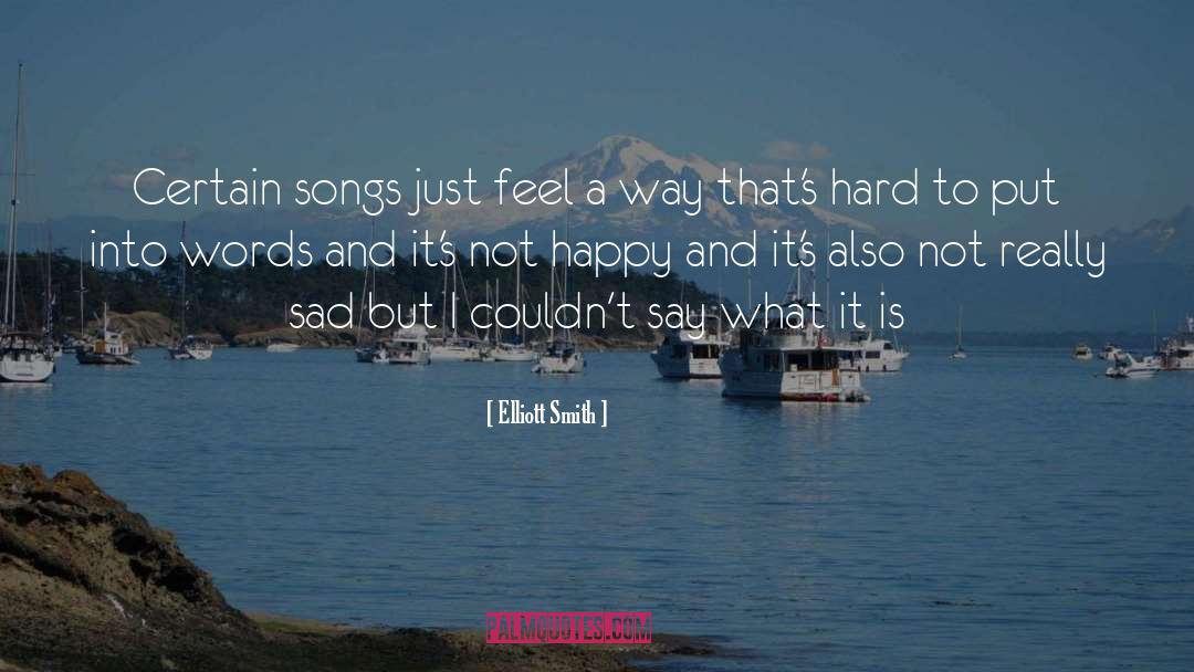 Elliott Smith Quotes: Certain songs just feel a