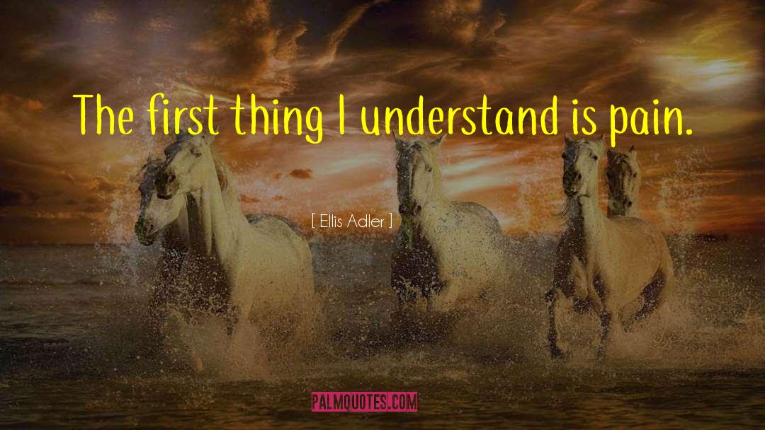 Ellis Adler Quotes: The first thing I understand