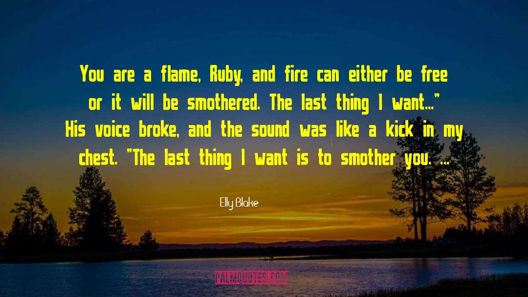 Elly Blake Quotes: You are a flame, Ruby,