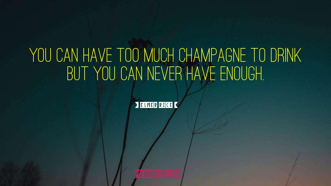 Elmer Rice Quotes: You can have too much