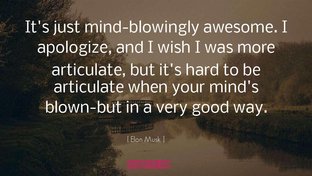 Elon Musk Quotes: It's just mind-blowingly awesome. I