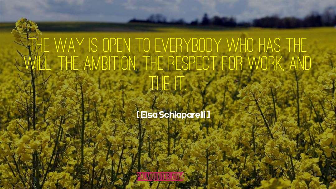 Elsa Schiaparelli Quotes: The way is open to