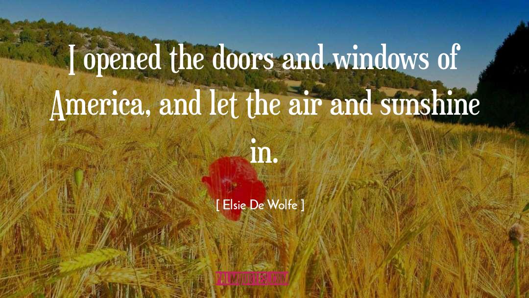 Elsie De Wolfe Quotes: I opened the doors and