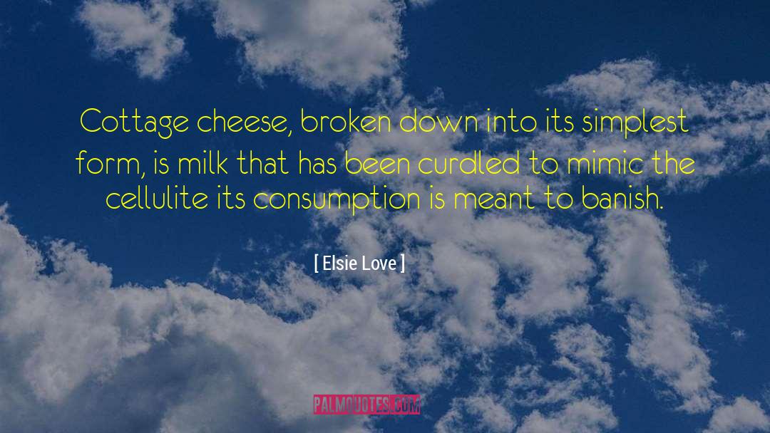 Elsie Love Quotes: Cottage cheese, broken down into