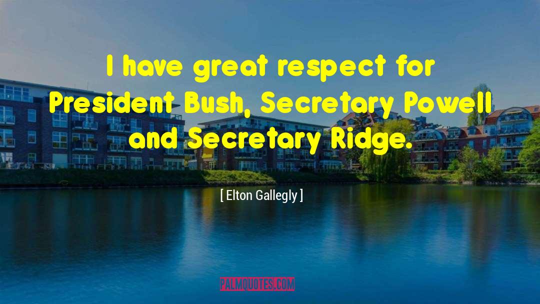 Elton Gallegly Quotes: I have great respect for