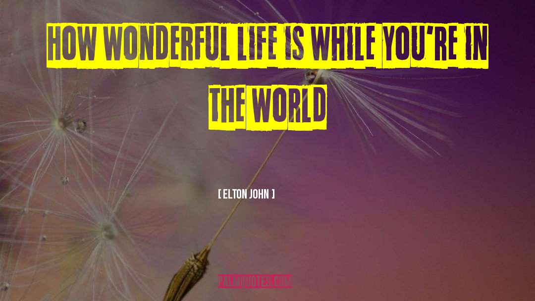 Elton John Quotes: How wonderful life is while