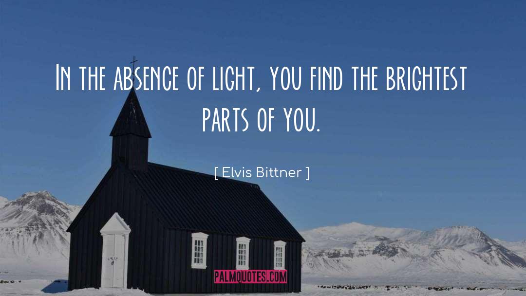 Elvis Bittner Quotes: In the absence of light,