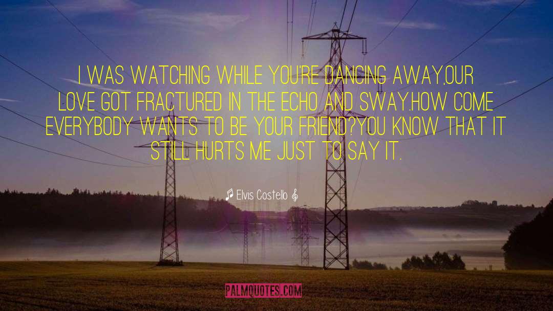 Elvis Costello Quotes: I was watching while you're
