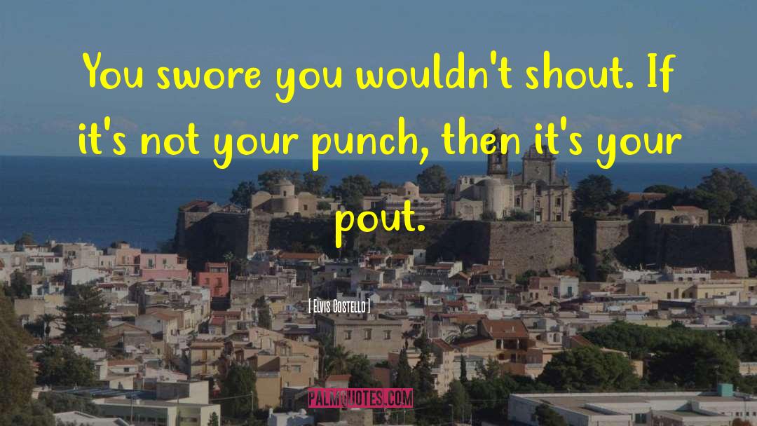 Elvis Costello Quotes: You swore you wouldn't shout.