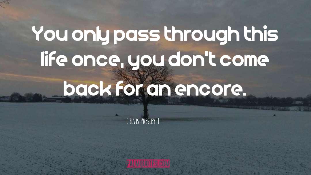 Elvis Presley Quotes: You only pass through this