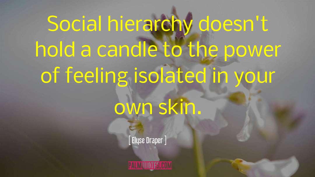 Elyse Draper Quotes: Social hierarchy doesn't hold a