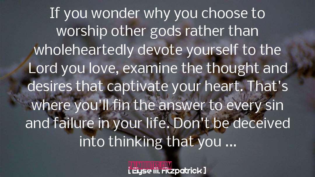 Elyse M. Fitzpatrick Quotes: If you wonder why you