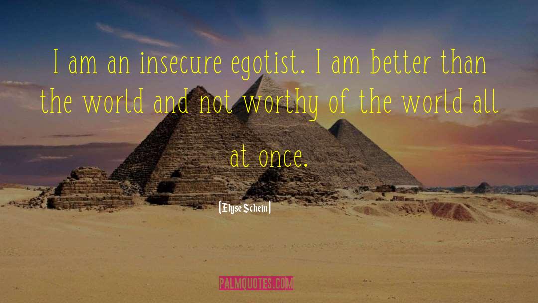 Elyse Schein Quotes: I am an insecure egotist.