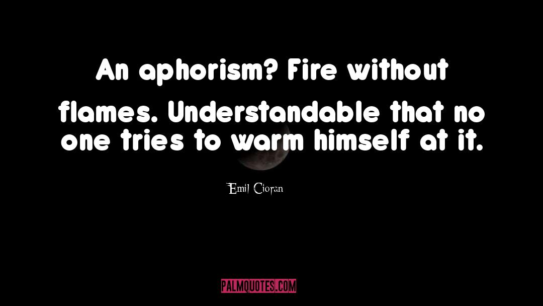 Emil Cioran Quotes: An aphorism? Fire without flames.