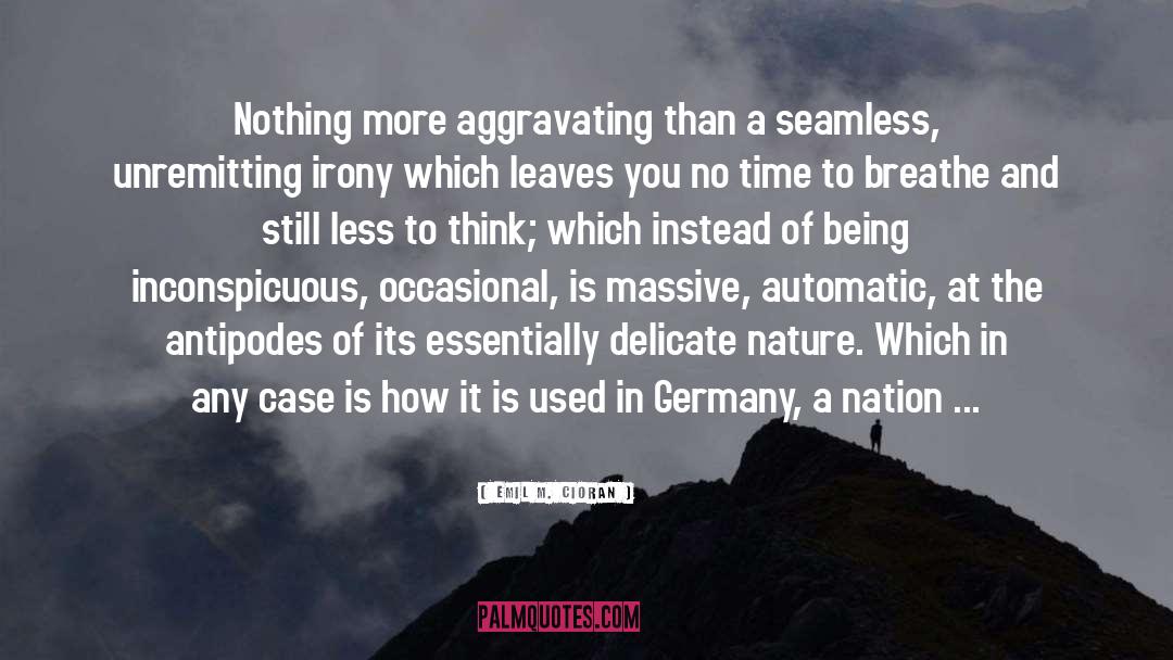Emil M. Cioran Quotes: Nothing more aggravating than a