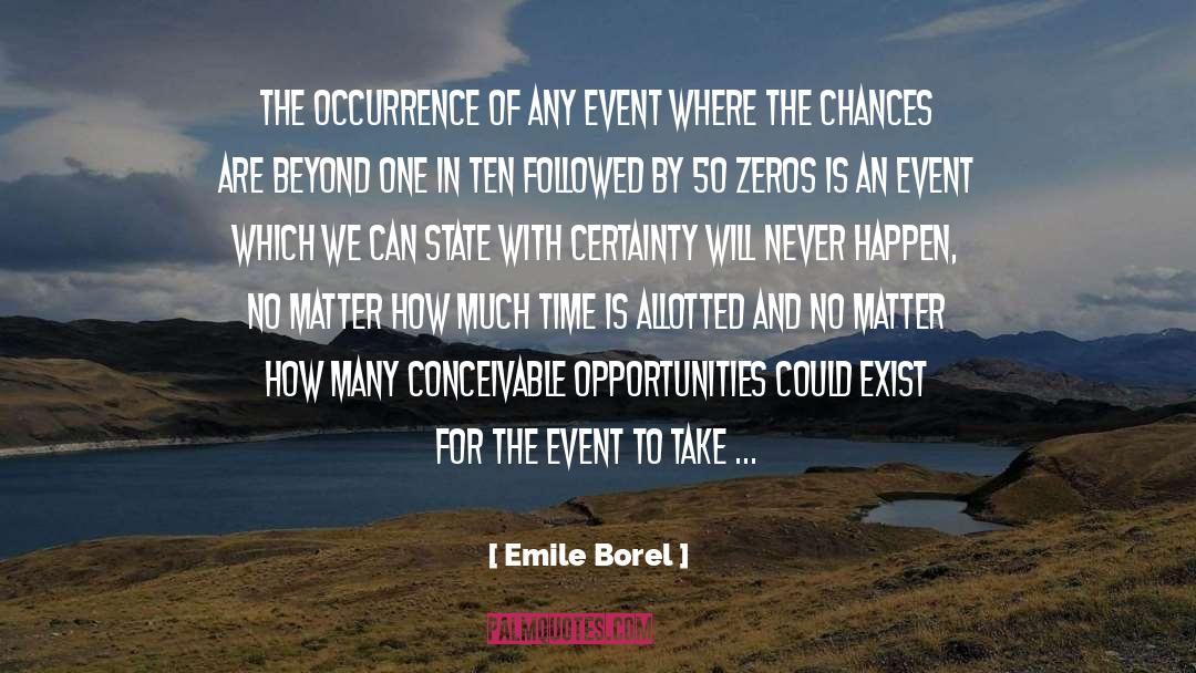 Emile Borel Quotes: The occurrence of any event