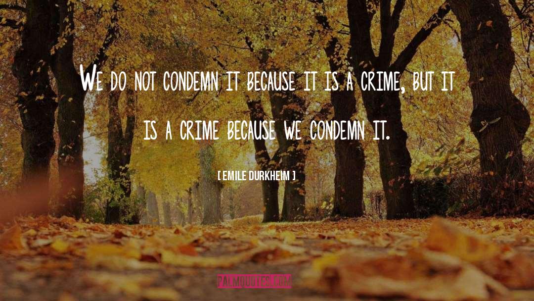 Emile Durkheim Quotes: We do not condemn it